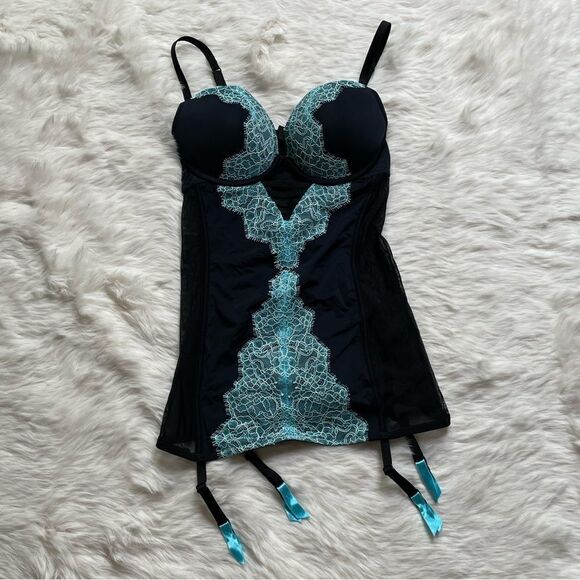 LA Senza Blue Lace Bustier s - Picture 1 of 3